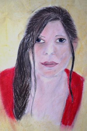 Hélène Grémillon, pastel sec, portrait, regard